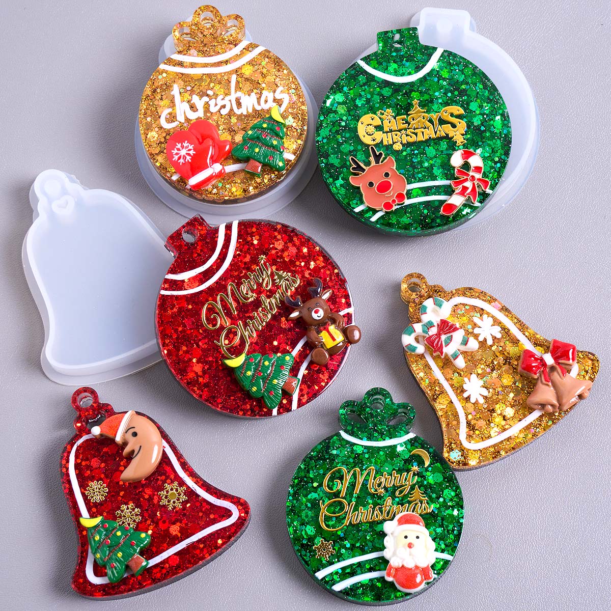 Resin Art Kit With Molds - Xmas Tag Pendant Silicone Mold DIY
