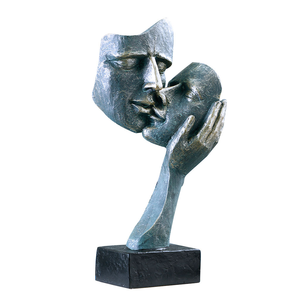 Resin Art Unique Ideas - Kissing Face Mask Sculpture, Handmade Resin