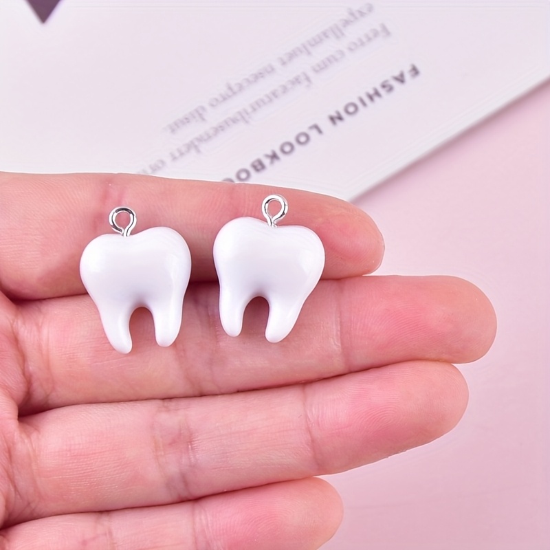 10Pcs Fun Tooth Resin Charms C - Resin Art Pendant recension och pris