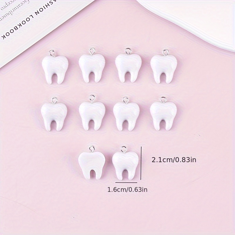 10Pcs Fun Tooth Resin Charms C - Resin Art Pendant recension och pris
