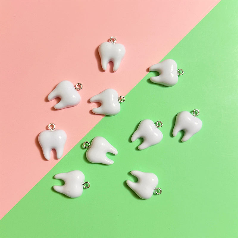 10pcs Cute White Teeth Resin P - Resin Art Supplies Near Me recension och pris