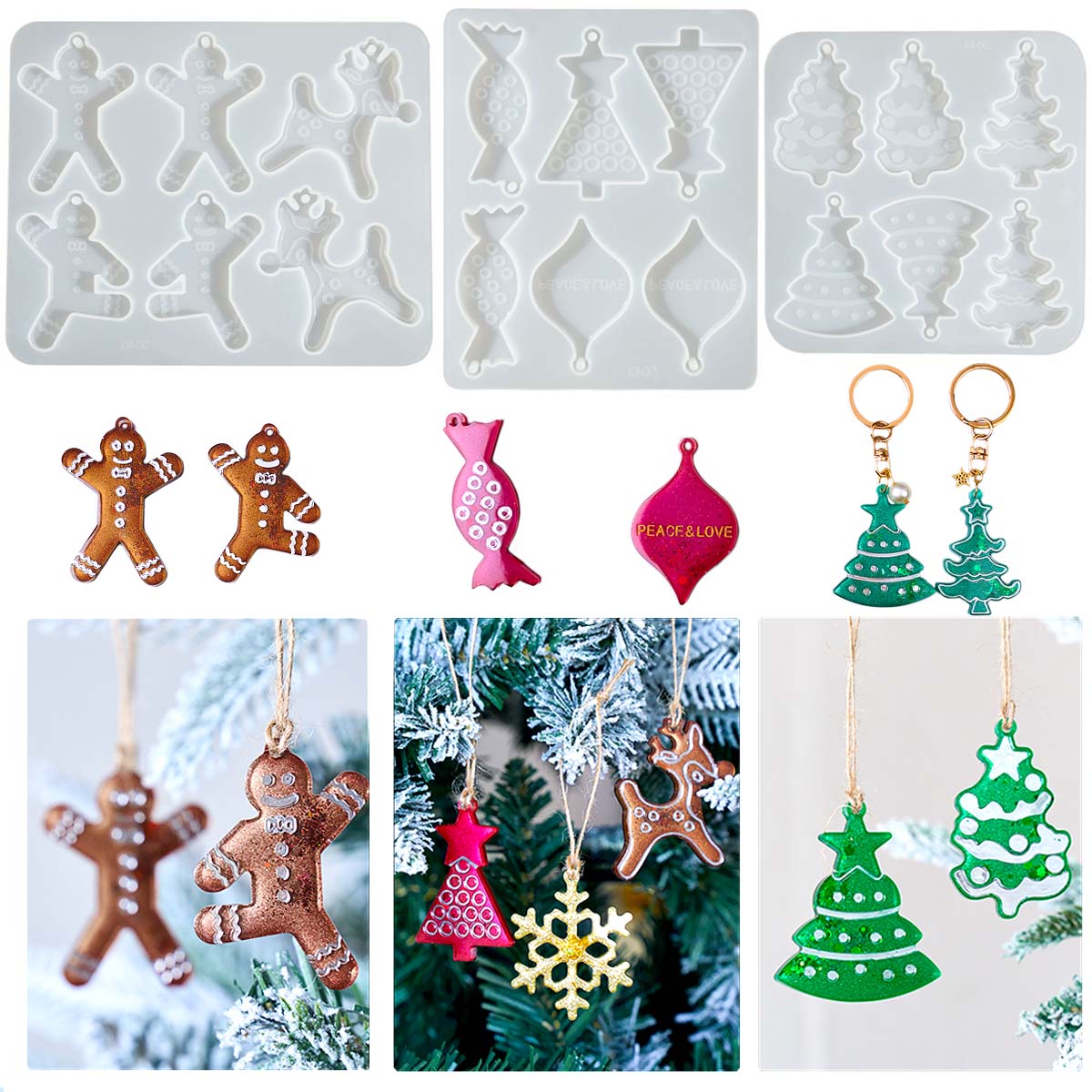 Christmas Series Earrings Pend - Resin Art Kit With Molds recension och pris