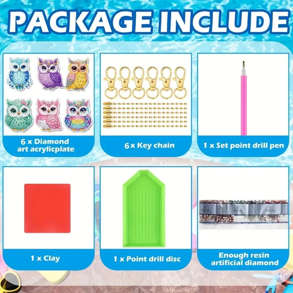 6-piece/set DIY Diamond Keycha - Resin Art Supplies recension och pris