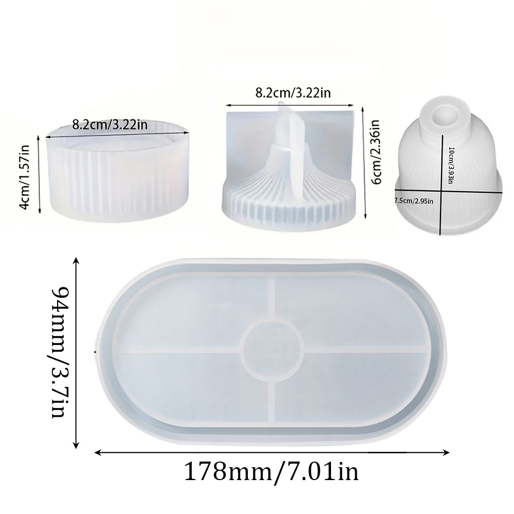 4pcs Silicone Molds Oval Tray  - Resin Art Kit With Molds recension och pris