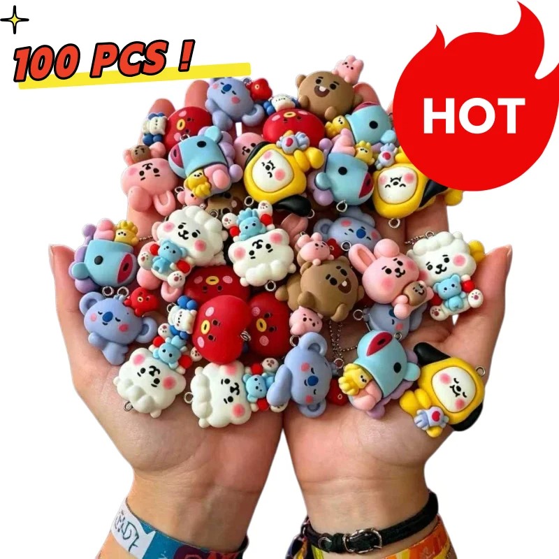 7pcs BT21 Resin Cartoon Charm  - Resin Art Bracelet recension och pris