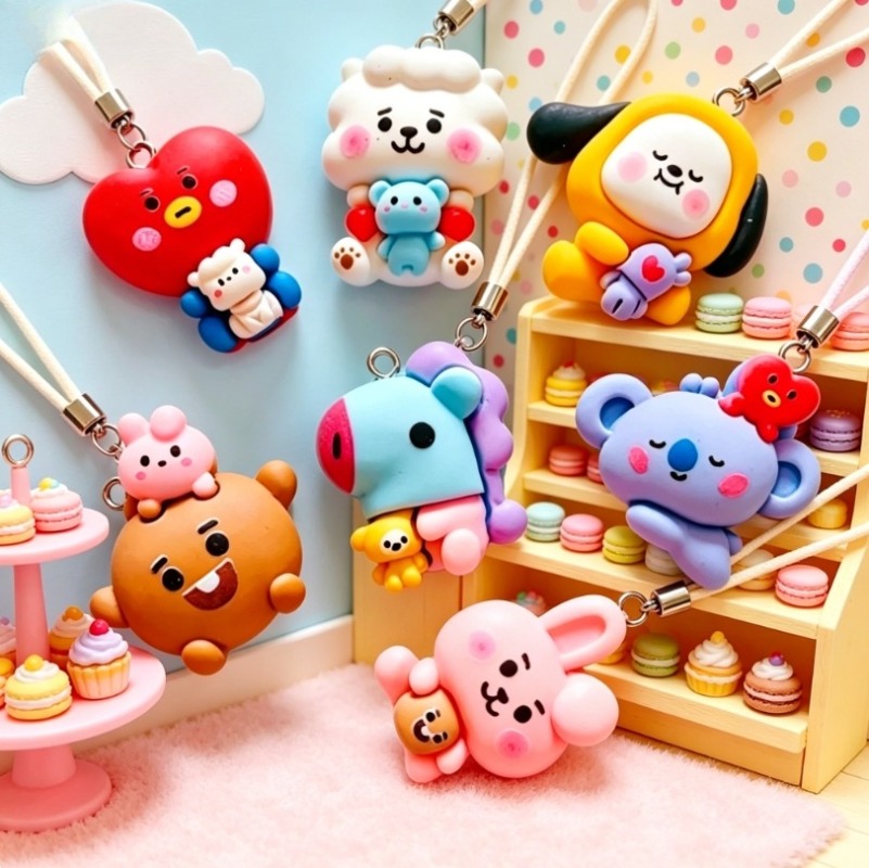 7pcs BT21 Resin Cartoon Charm  - Resin Art Bracelet recension och pris