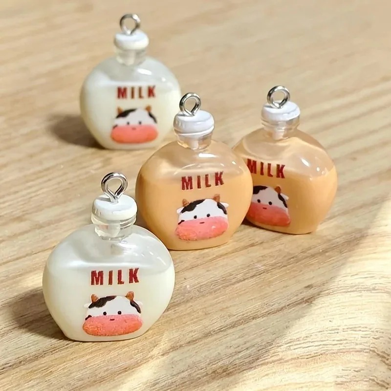 10Pcs Adorable Small Cow Milk  - Resin Art Pendant recension och pris