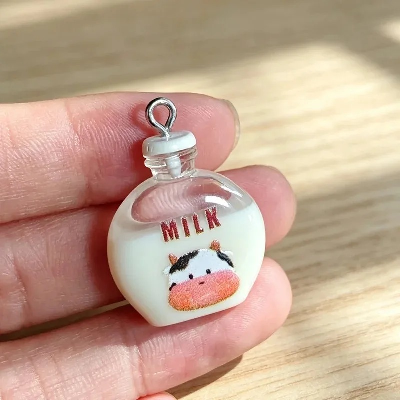 10Pcs Adorable Small Cow Milk  - Resin Art Pendant recension och pris