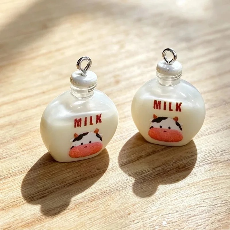 10Pcs Adorable Small Cow Milk  - Resin Art Pendant recension och pris